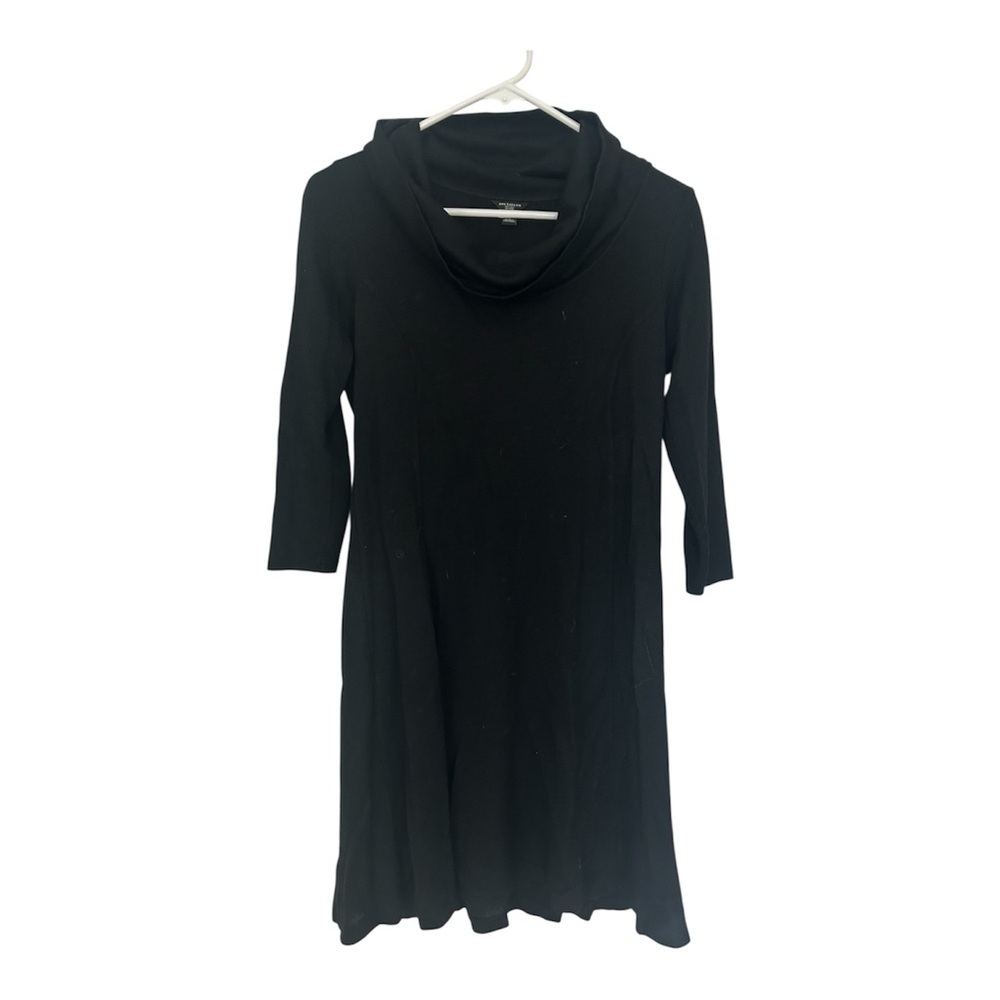 Ann Taylor Black Long Sleeve Cowl Neck Dress Size 6 Petite